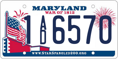 MD license plate 1AD6570