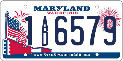 MD license plate 1AD6579