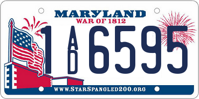MD license plate 1AD6595