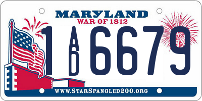 MD license plate 1AD6679