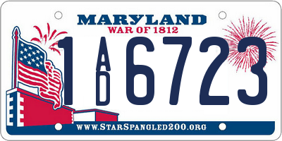 MD license plate 1AD6723