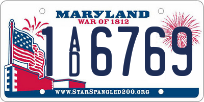 MD license plate 1AD6769