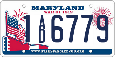 MD license plate 1AD6779