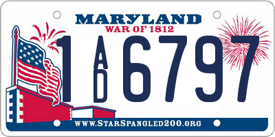 MD license plate 1AD6797