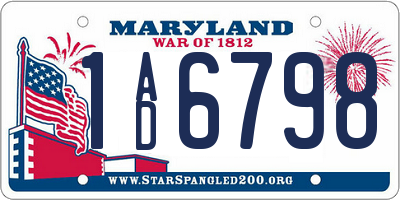 MD license plate 1AD6798