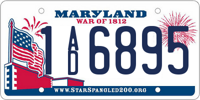 MD license plate 1AD6895