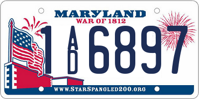 MD license plate 1AD6897