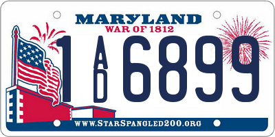 MD license plate 1AD6899