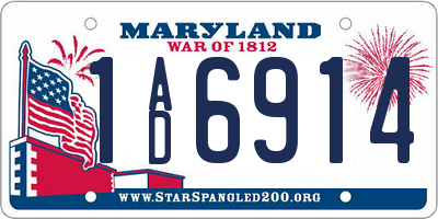 MD license plate 1AD6914