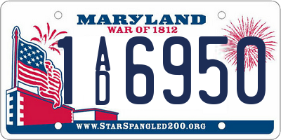 MD license plate 1AD6950