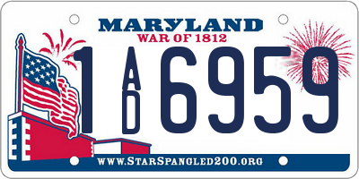 MD license plate 1AD6959