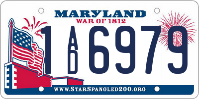 MD license plate 1AD6979