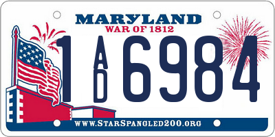 MD license plate 1AD6984
