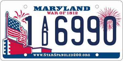 MD license plate 1AD6990