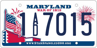 MD license plate 1AD7015