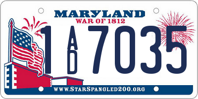 MD license plate 1AD7035