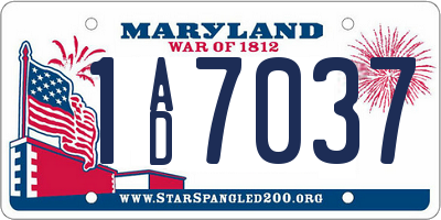 MD license plate 1AD7037