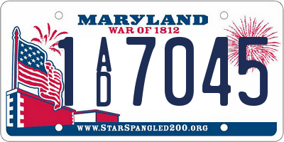 MD license plate 1AD7045