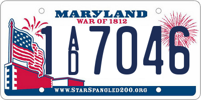 MD license plate 1AD7046