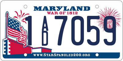 MD license plate 1AD7059