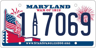 MD license plate 1AD7069