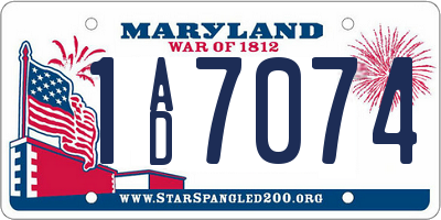 MD license plate 1AD7074