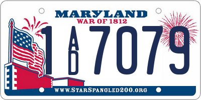 MD license plate 1AD7079