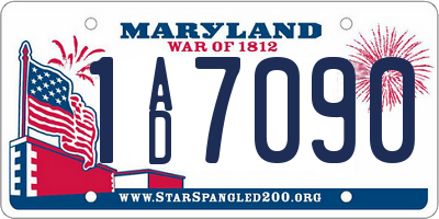 MD license plate 1AD7090