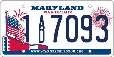 MD license plate 1AD7093
