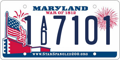 MD license plate 1AD7101