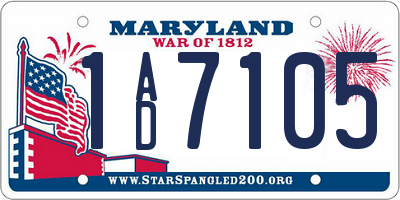 MD license plate 1AD7105
