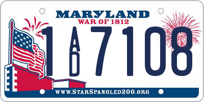 MD license plate 1AD7108