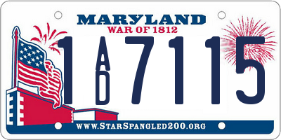 MD license plate 1AD7115