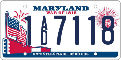 MD license plate 1AD7118