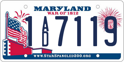 MD license plate 1AD7119