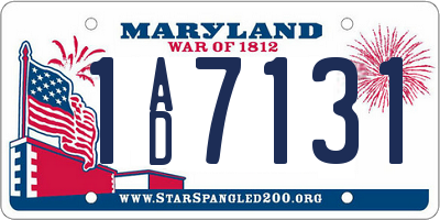 MD license plate 1AD7131