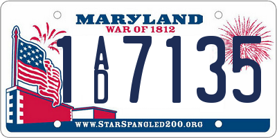 MD license plate 1AD7135