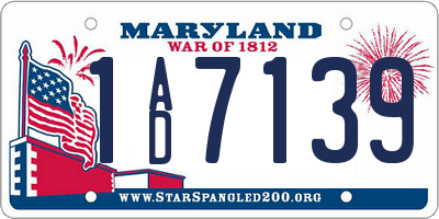 MD license plate 1AD7139