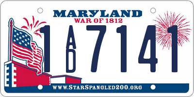 MD license plate 1AD7141