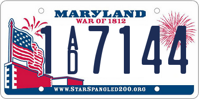 MD license plate 1AD7144
