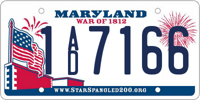 MD license plate 1AD7166