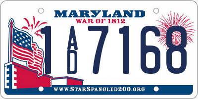 MD license plate 1AD7168