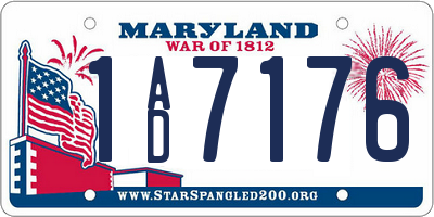 MD license plate 1AD7176