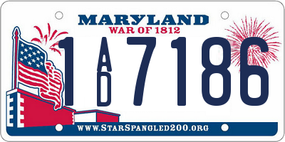 MD license plate 1AD7186