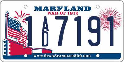 MD license plate 1AD7191