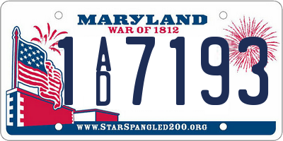 MD license plate 1AD7193
