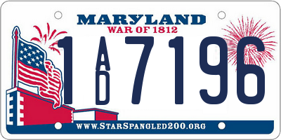 MD license plate 1AD7196