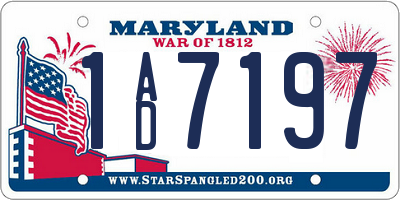 MD license plate 1AD7197