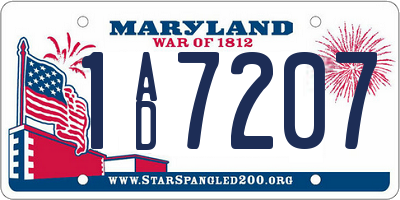MD license plate 1AD7207
