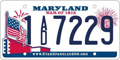 MD license plate 1AD7229